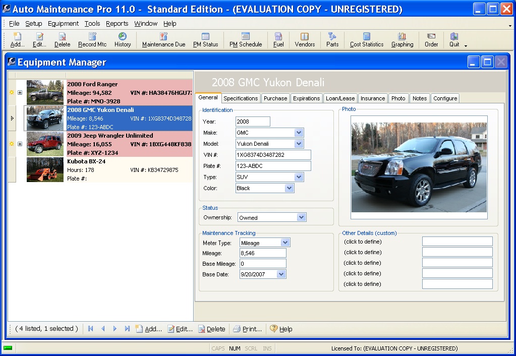 Screenshot of Auto Maintenance Pro